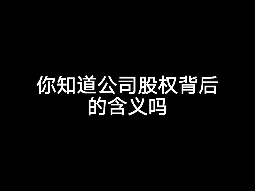 你知道公司股權(quán)背后的含義嗎？